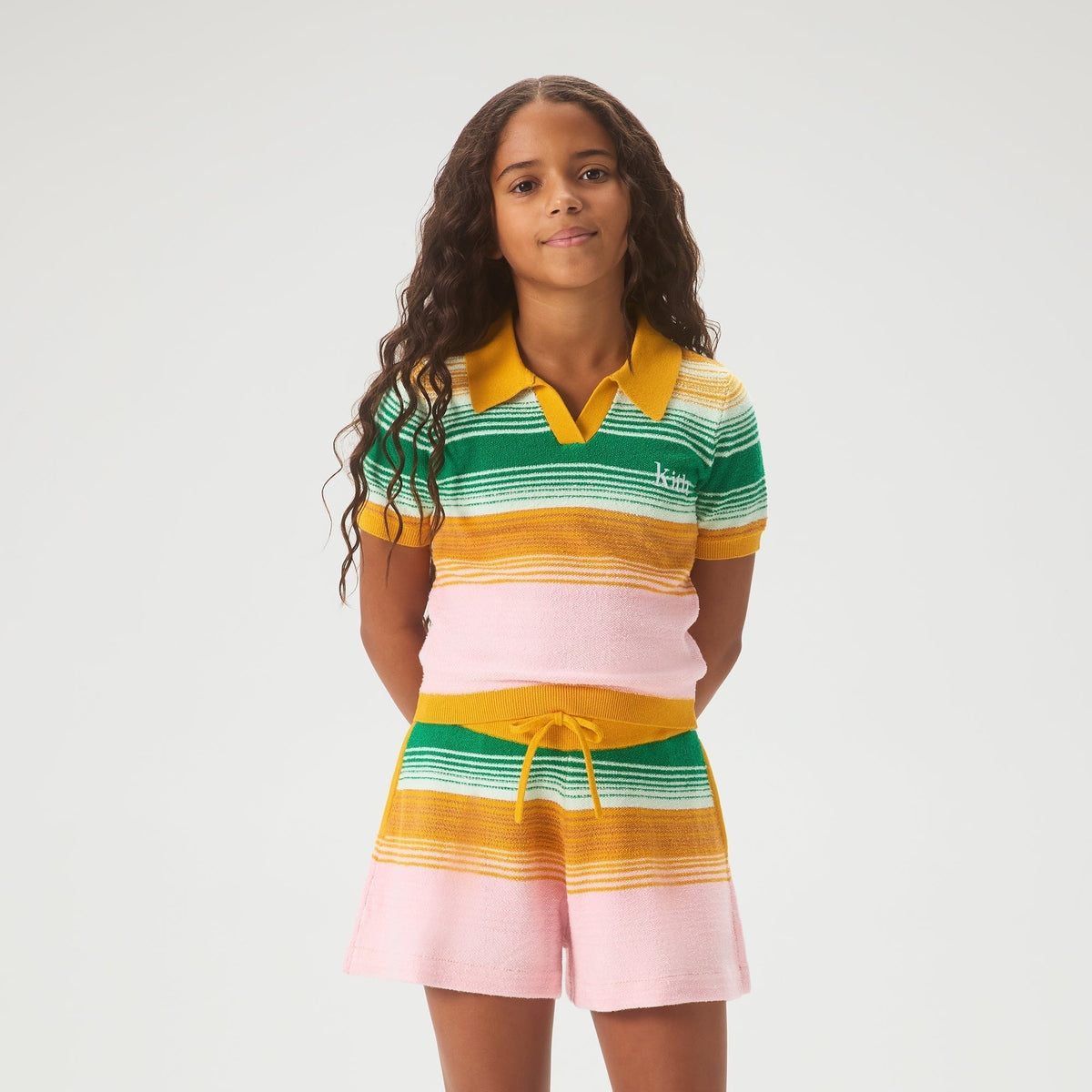 Kith Kids Striped Cropped Polo - Midsummer