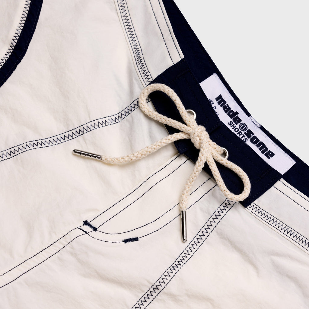 Made Some Short Short - White / Navy