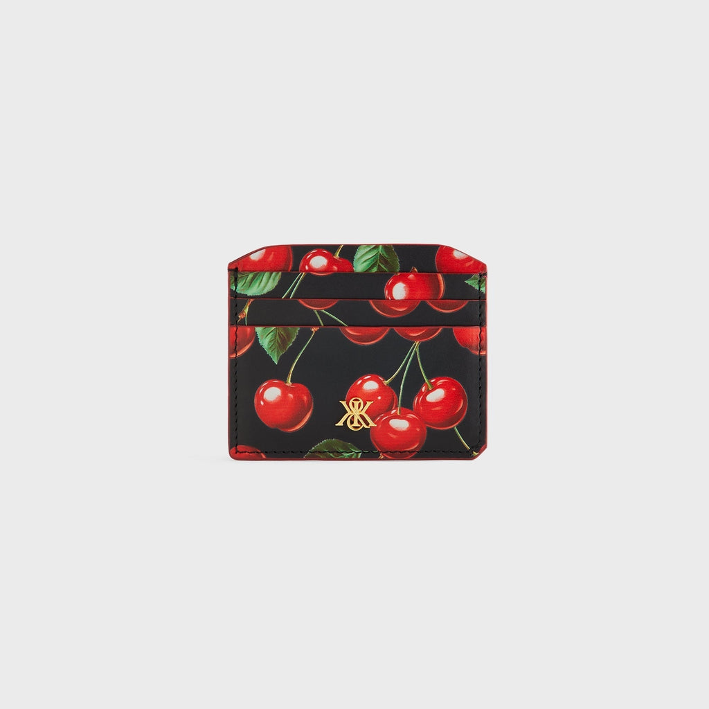 Kith Women Tossed Cherries Notch 6CC Card Case - Black