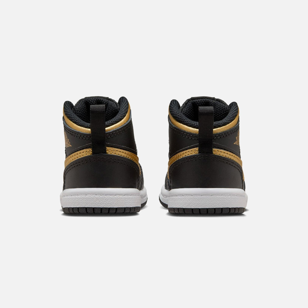 Jordan Air Jordan Toddler 1 Mid - Black / Metallic Gold / White