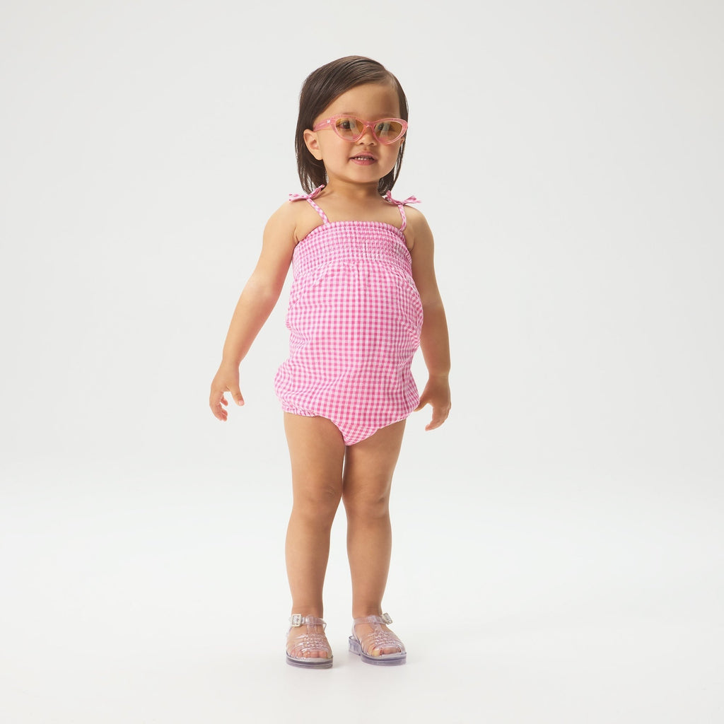 Kith Baby Gingham Tie Romper - Electra