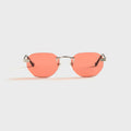 Vintage Frames Detroit Player Rimless Drill Mount 24KT White Gold Sunglasses - Burnt Orange
