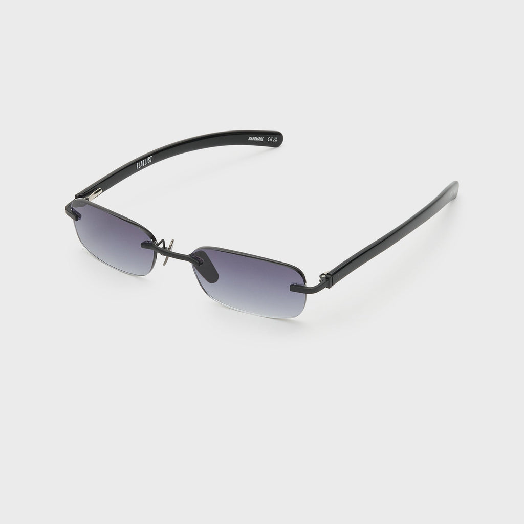 Flatlist Milo Sunglasses - Brushed Matte Black Solid Black / Smoke Gradient