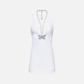 Area Crystal Butterfly Mini Dress - White