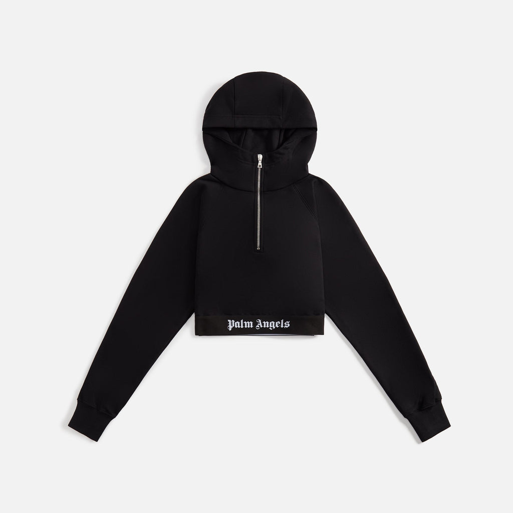 Palm Angels Logo Tape Zipped Hoody - Black