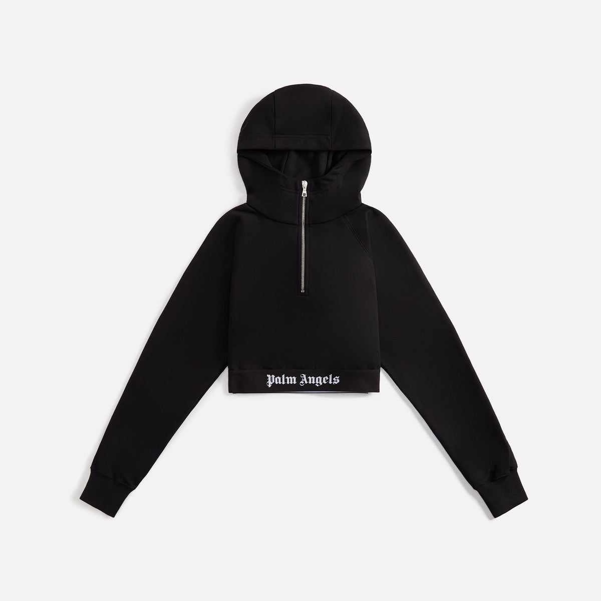 Palm Angels Logo Tape Zipped Hoody - Black
