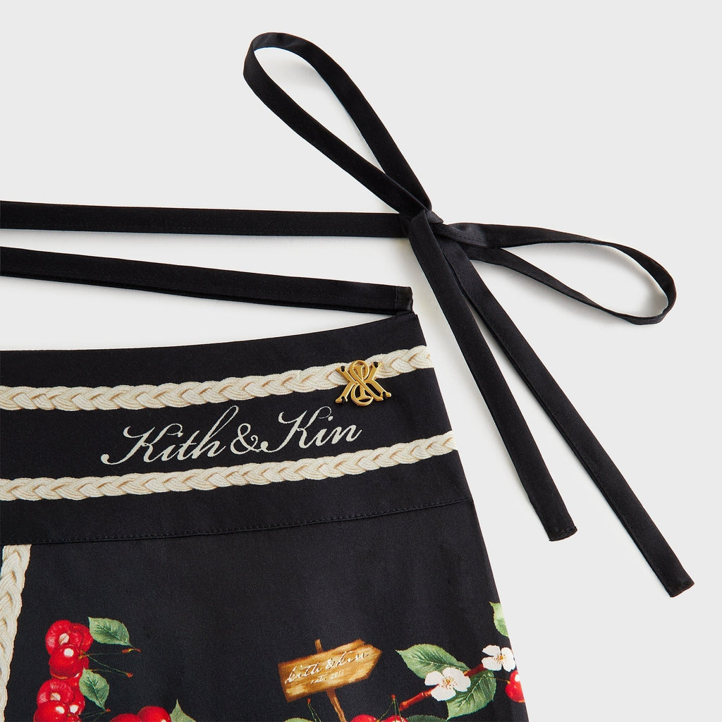 Kith Women Mako Cherry Wrap Tie Skirt - Black