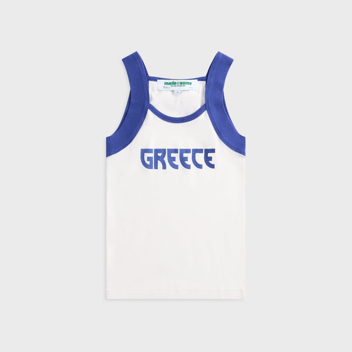 Made Some Greece Tank Top - White / Navy