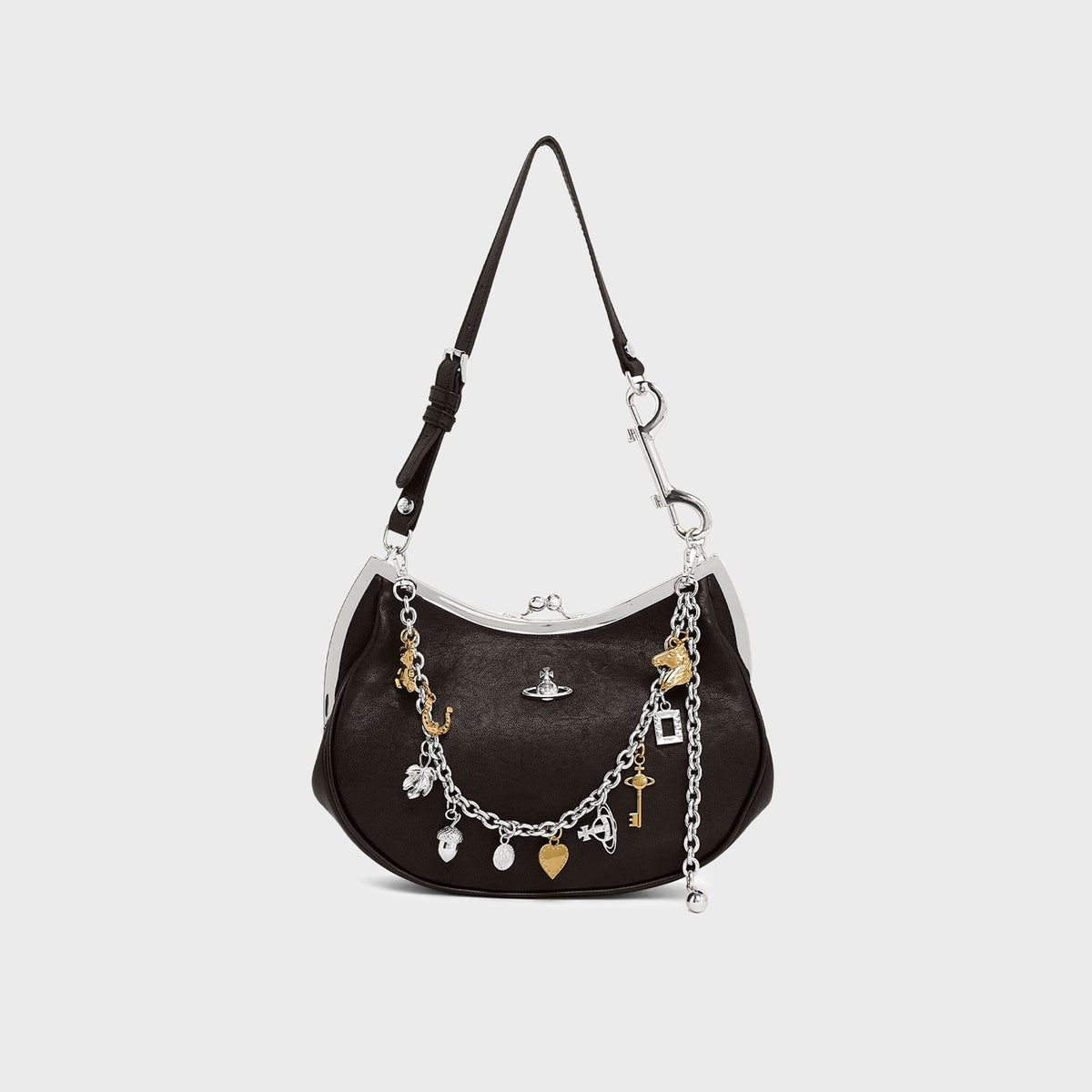 Vivienne Westwood Charm Frame Purse Bag - Black