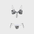 The Attico Zebra Stripe Bikini Set - Black / White