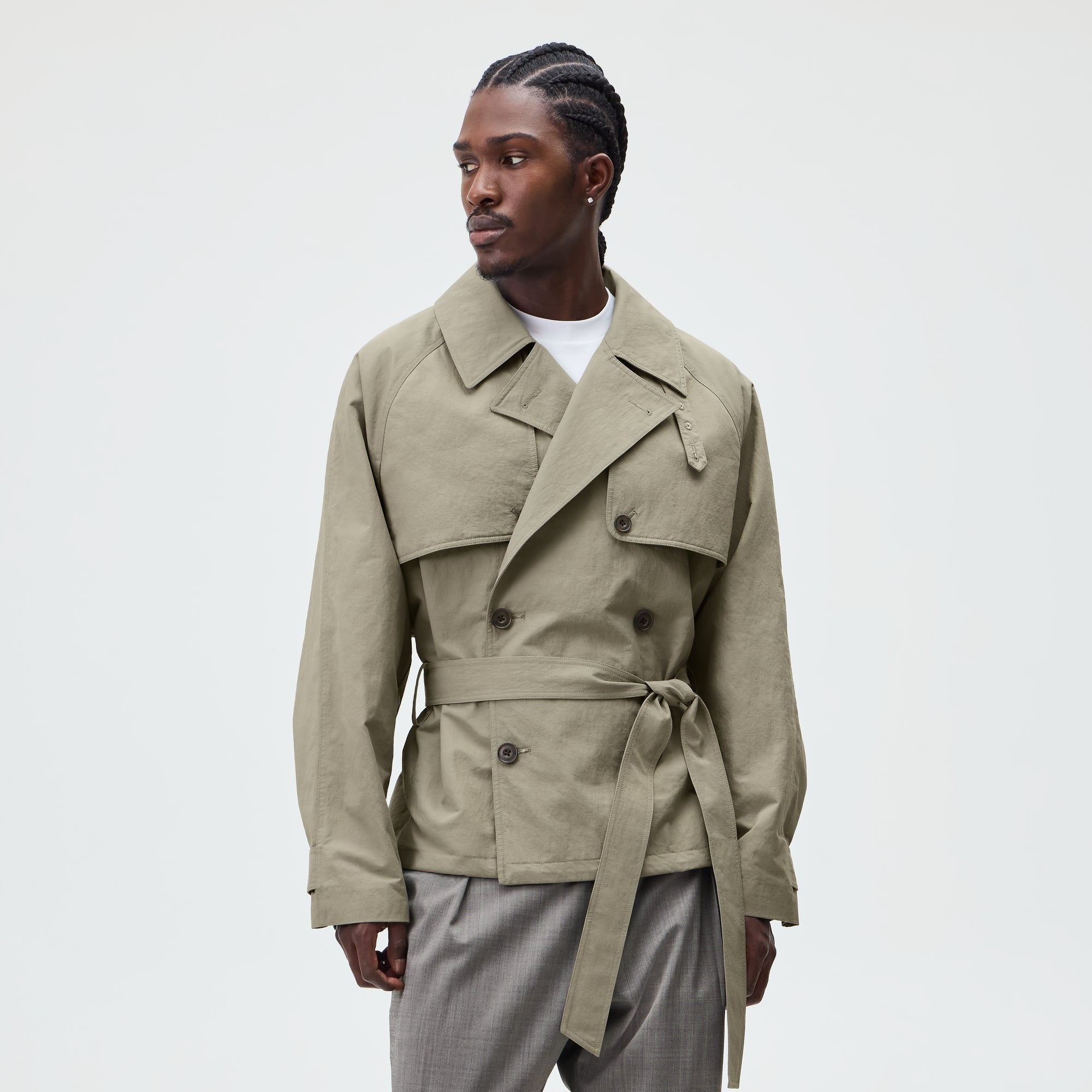 &Kin Washed Twill Nikolai Cropped Trench - Scene