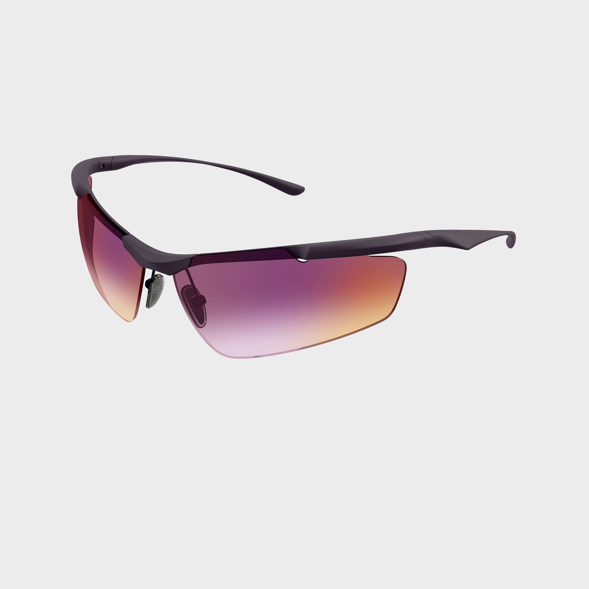 Balenciaga BB0462S Unisex Metal Sunglasses - Ruthenium / Violet