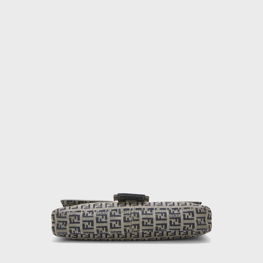 WGACA Fendi Zucchino FF Baguette Shoulder Bag - Navy