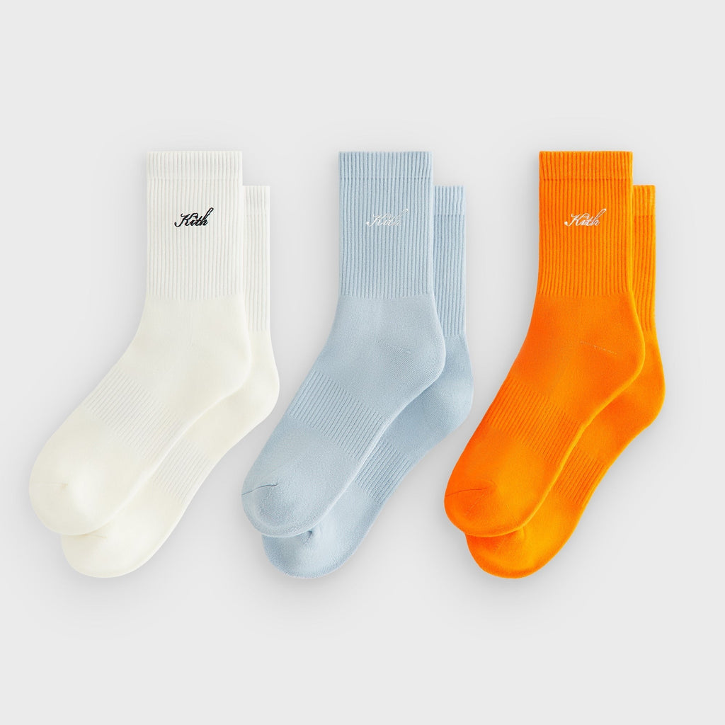Kith Women 3-Pack Lightweight Cotton Classic Crew Sock - Multi