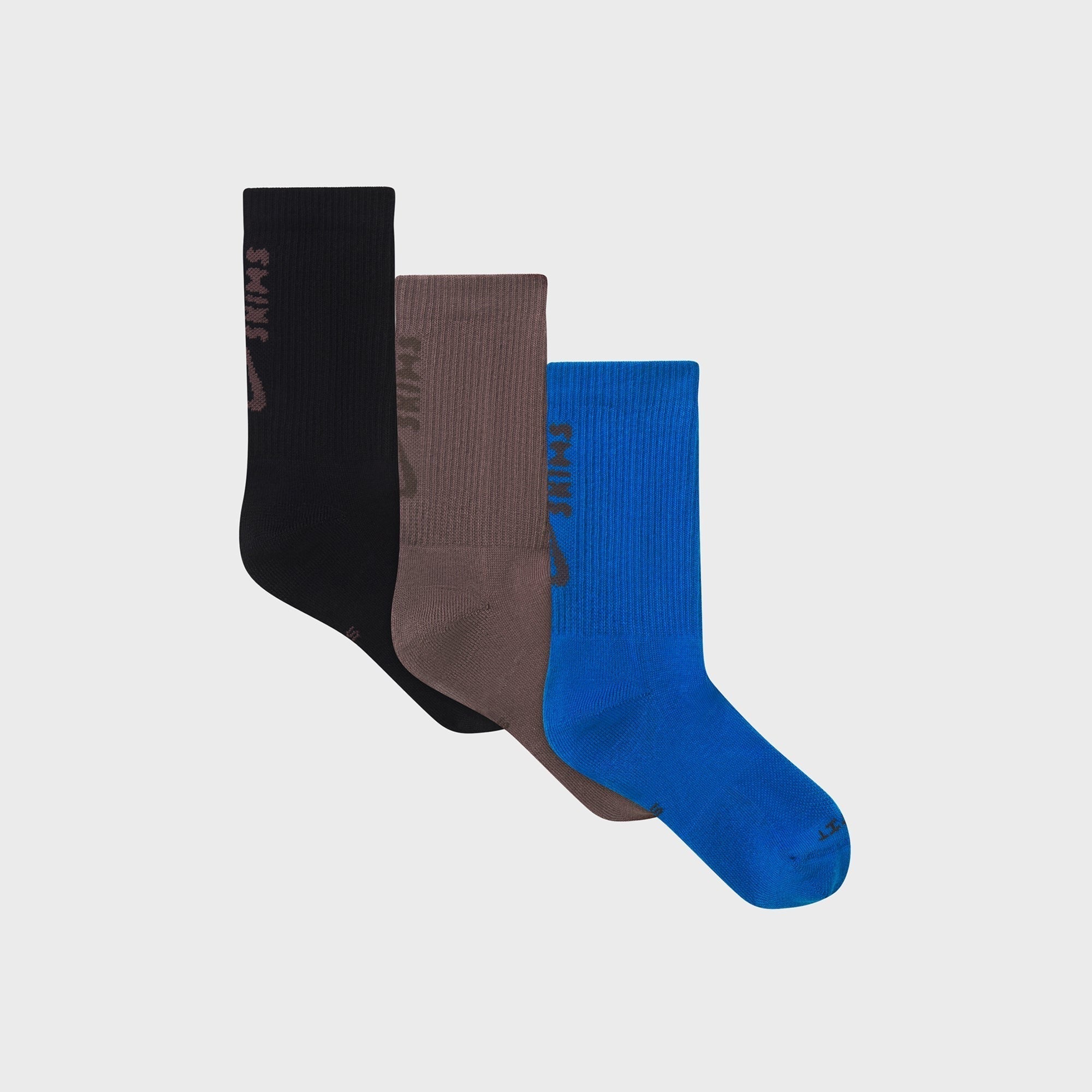 NikeSKIMS 3-Pack Dri-FIT Crew Socks - Cobalt / Resin / Obsidian