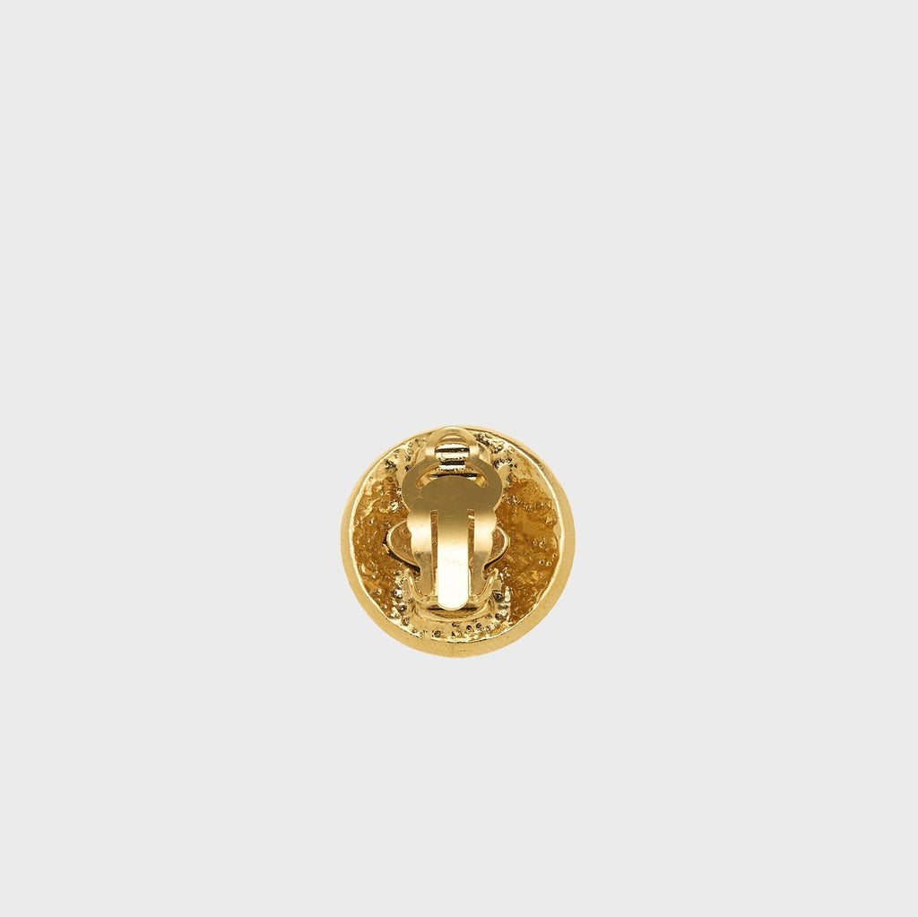 WGACA Chanel CC Round Clip-On Earrings - Gold
