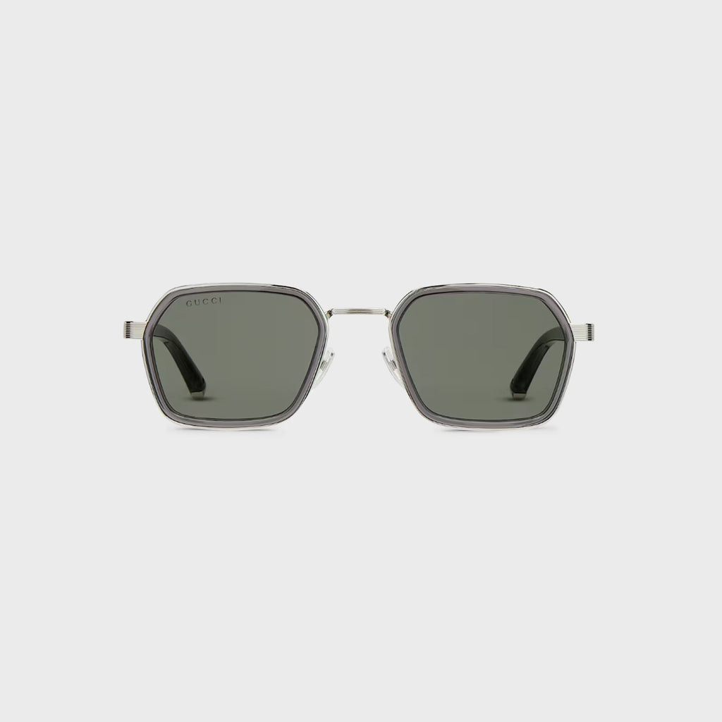 Gucci GG2074S Square Frame Sunglasses - Silver / Grey