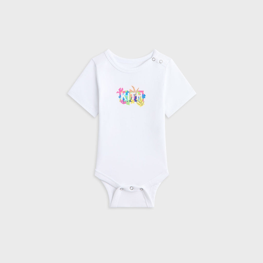 Kith Baby Abstract Tropical Classic Logo Bodysuit - White