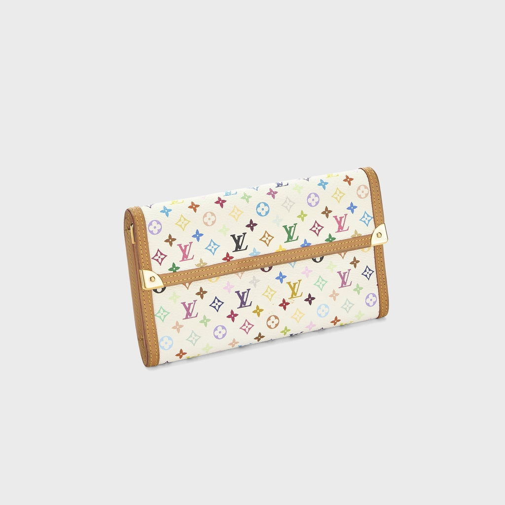 WGACA Louis Vuitton x Takashi Murakami International Wallet - White