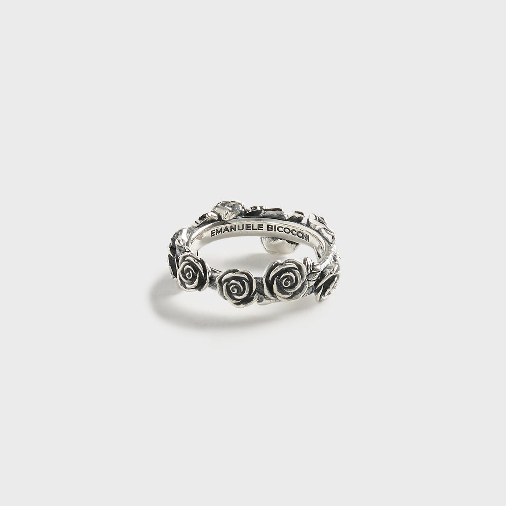 Emanuele Bicocchi Rose Band Ring - Silver