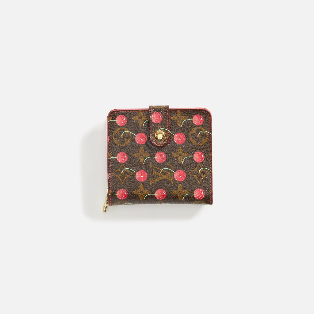WGACA Louis Vuitton x Takashi Murakami Cherry Zippy Compact Wallet - Brown