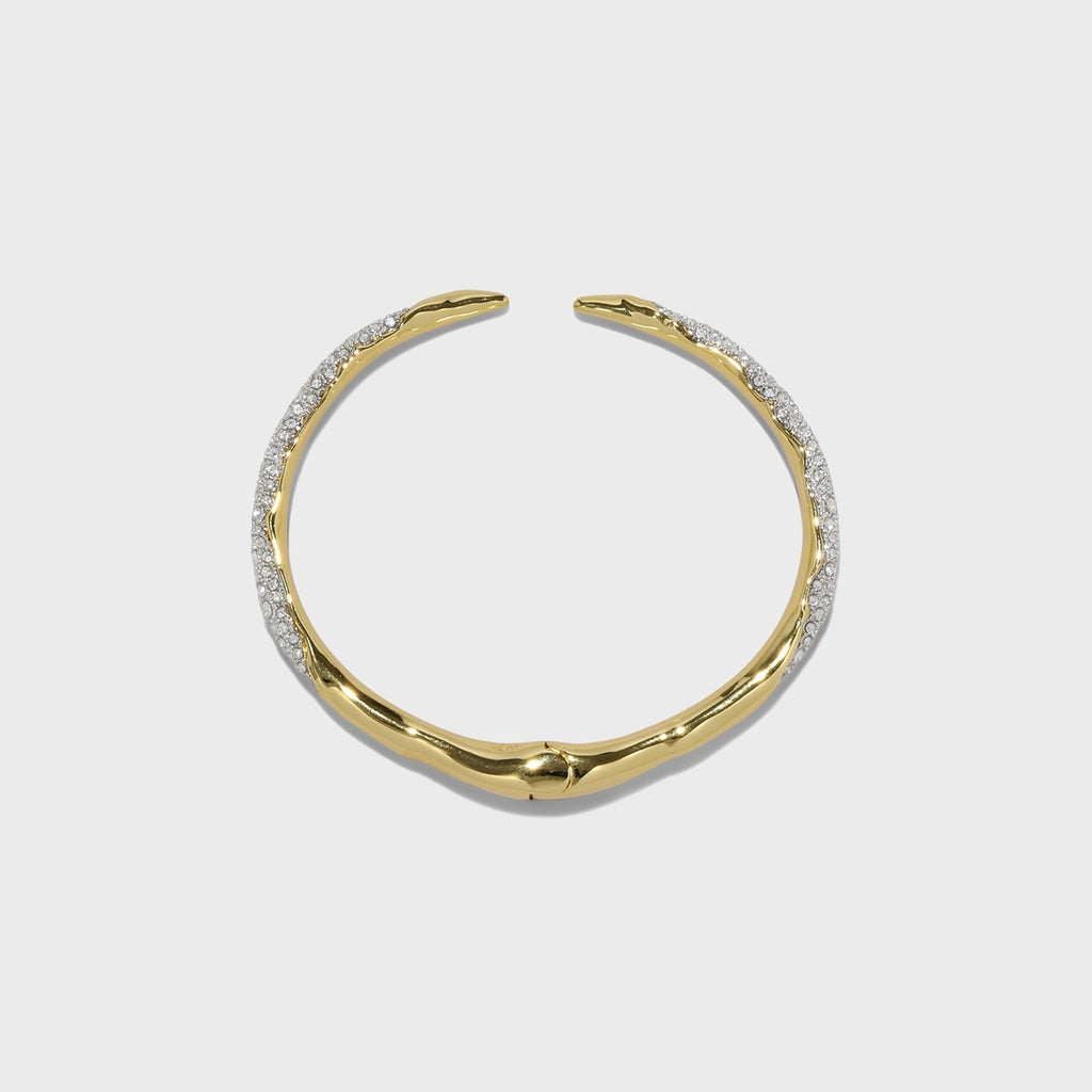 Alexis Bittar Solanales Crystal Claw Hinge Bracelet - Gold / Silver