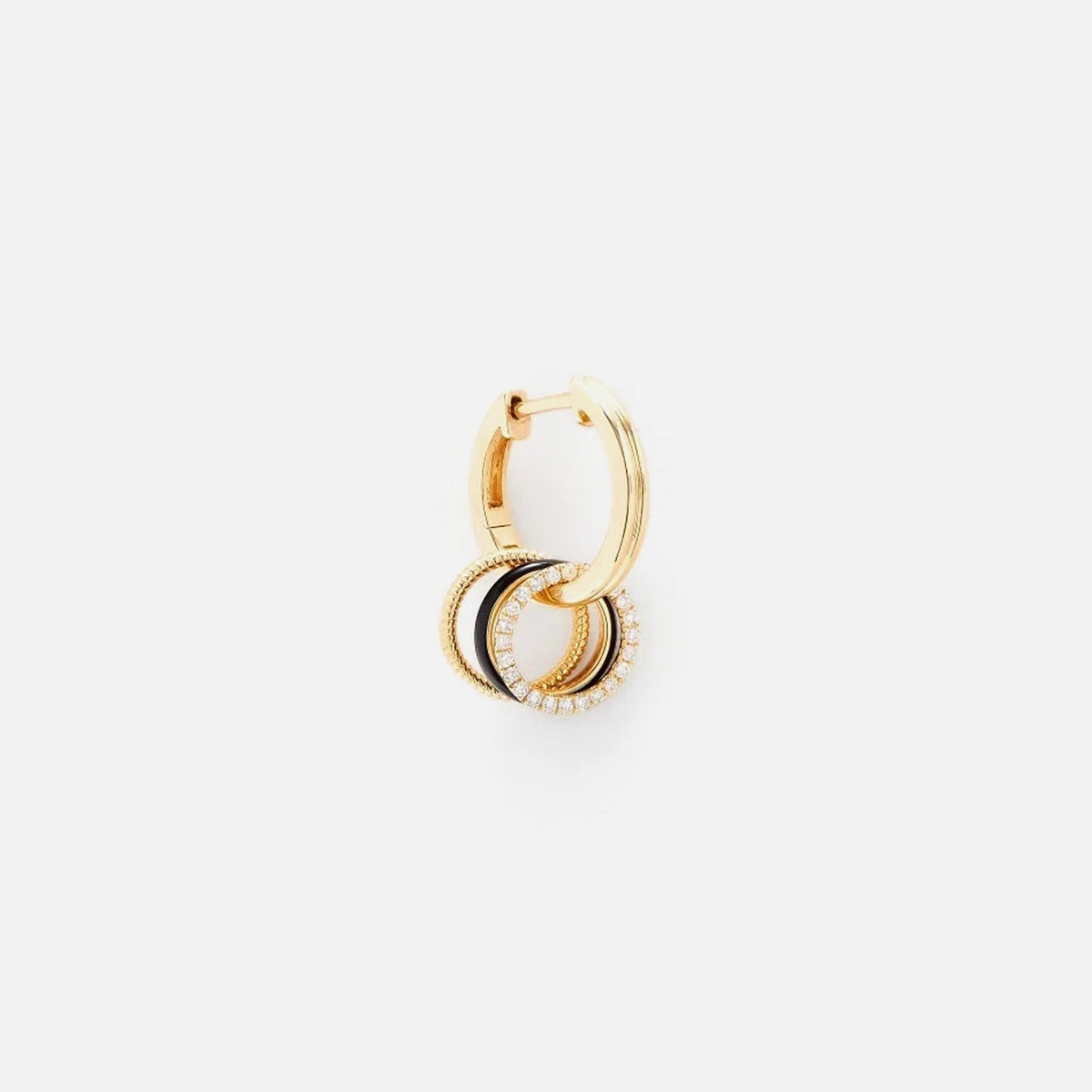Yvonne Leon Double Creole Bouee Couleur PM Earring - Gold