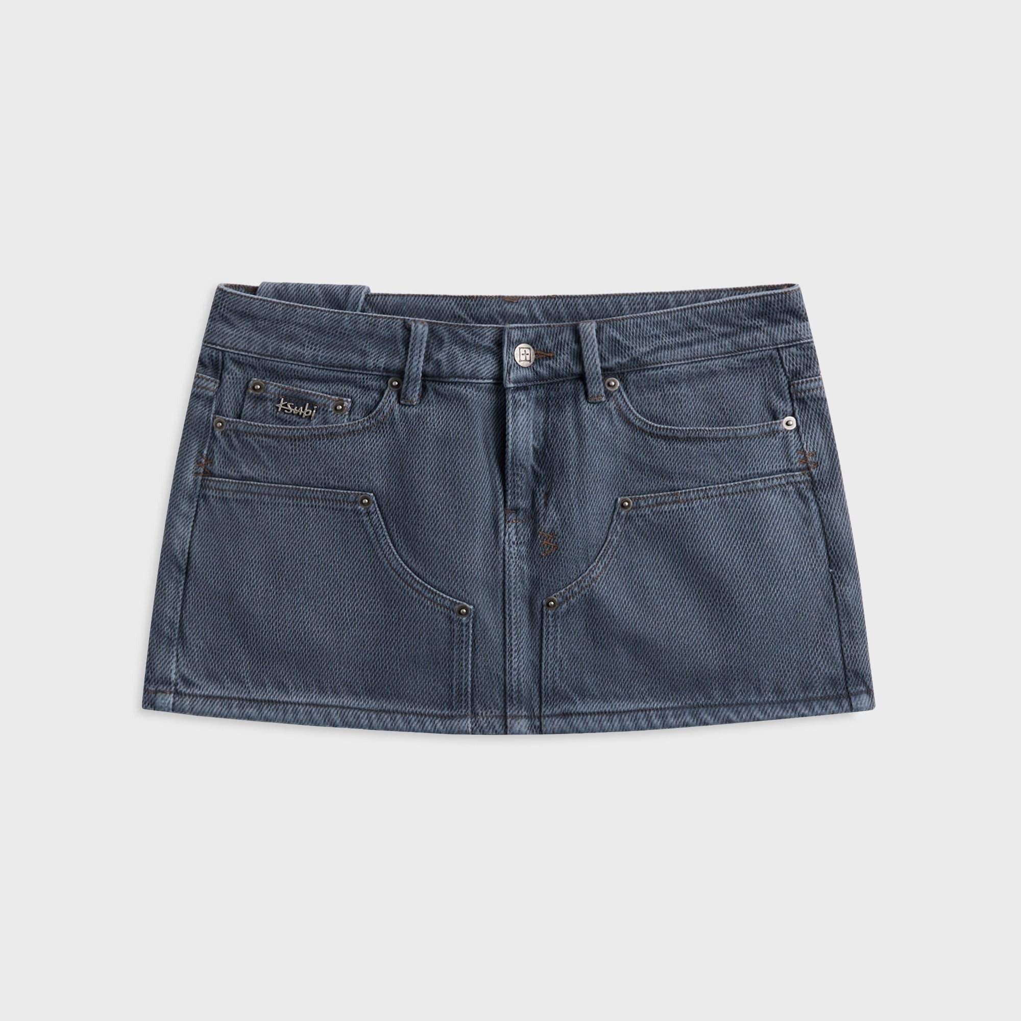 Ksubi Micro Mini Skirt - Exposed Mirage Blue