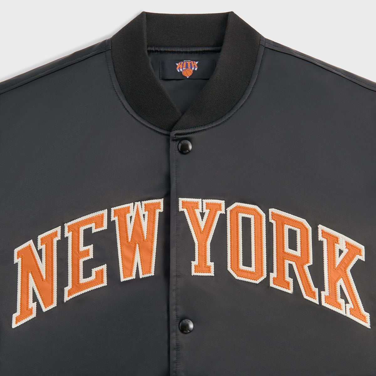 Kith for the New York Knicks Playoffs Satin Bomber Jacket - Black