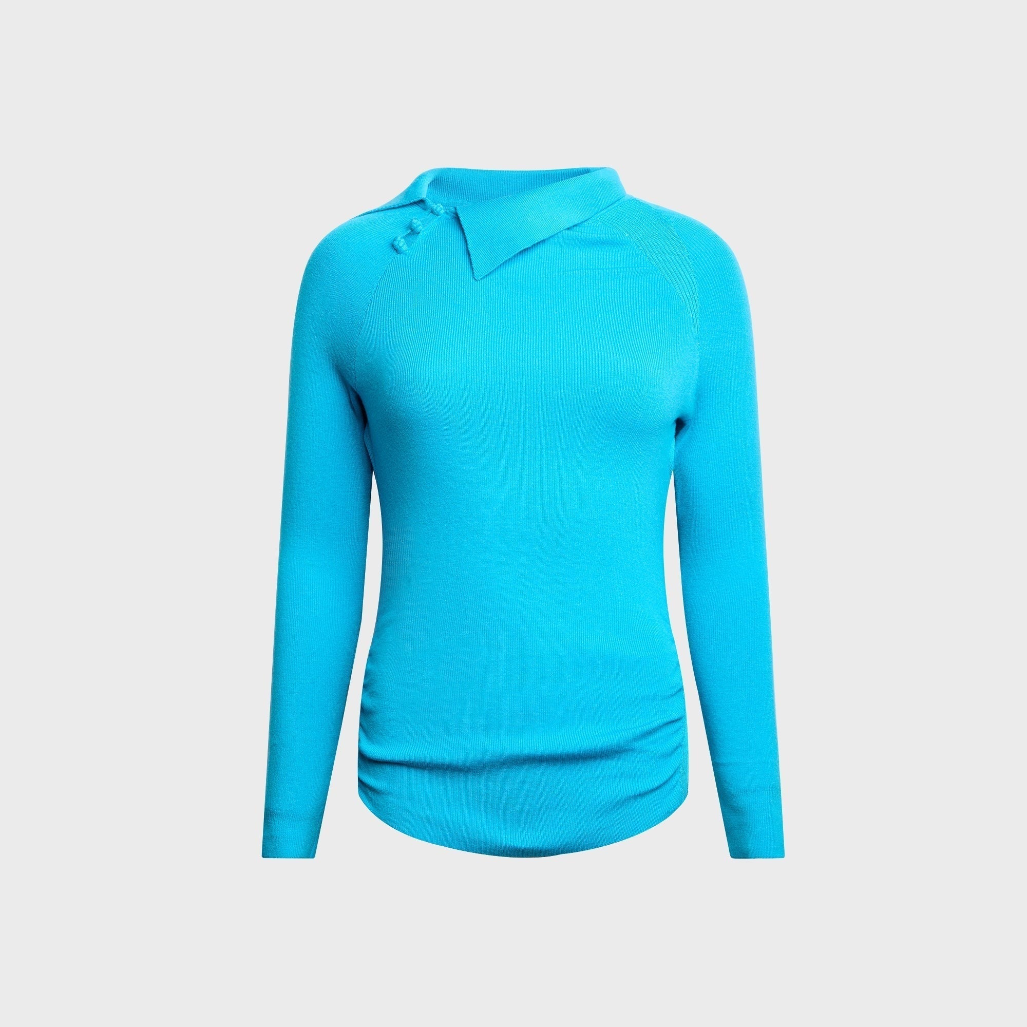 Isa Boulder Scrunched Asymmetric Top - Turquoise
