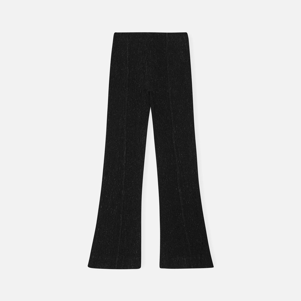 Ganni Viscose Stretch Crepe Flared Pants - Black