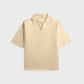 Auralee High Gauge Tussah Silk Knit Skipper Polo - Ivory