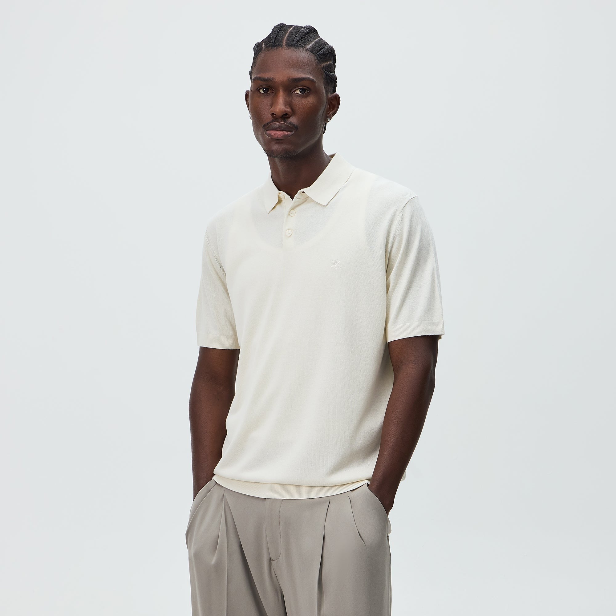Kith Super Fine Viscose Knit Baldwin Polo - Sandrift