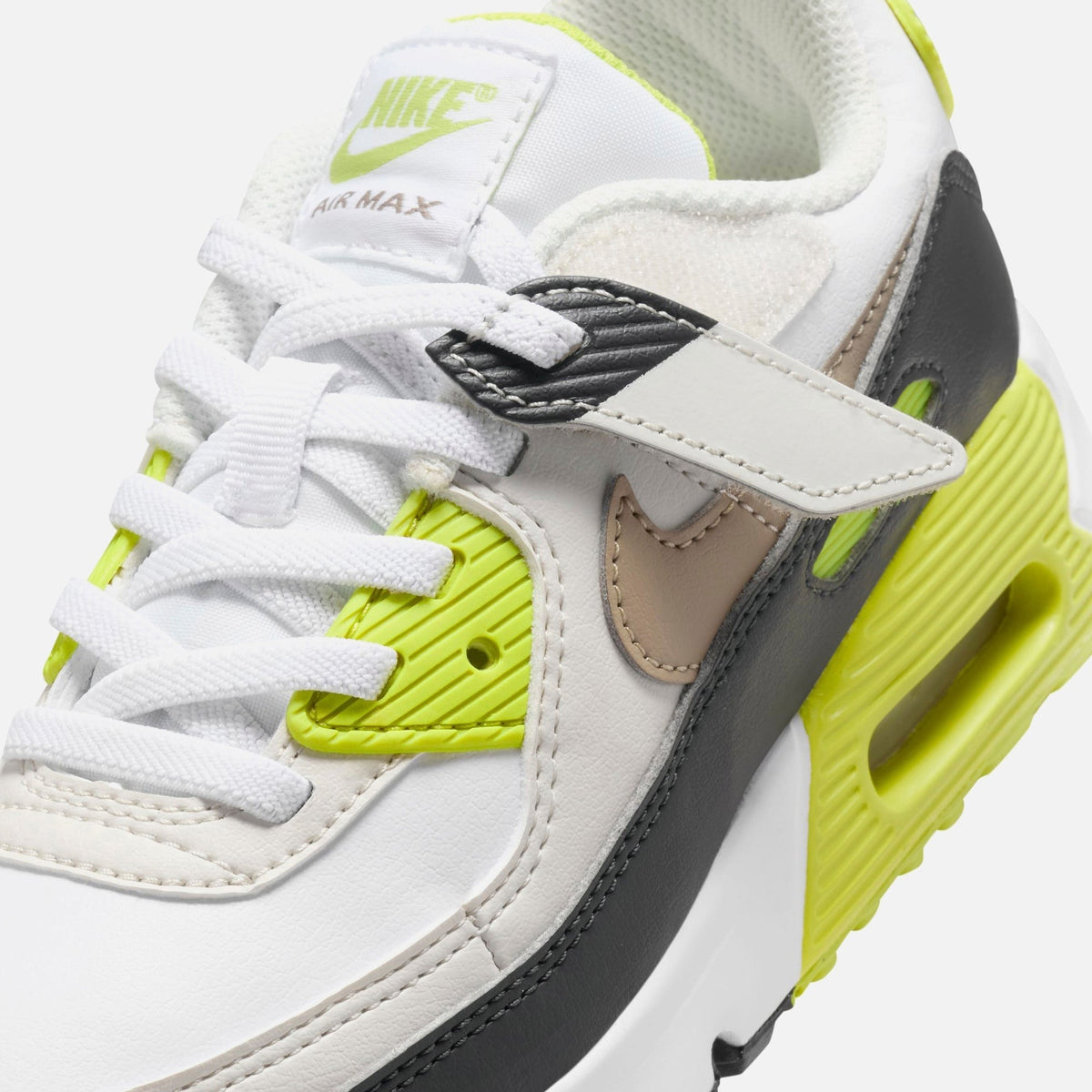 Nike PS Air Max 90 Easyon - White / Khaki / Cyber / Dark Smoke Grey