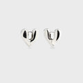 Annika Inez Small Heart Hoops - Silver