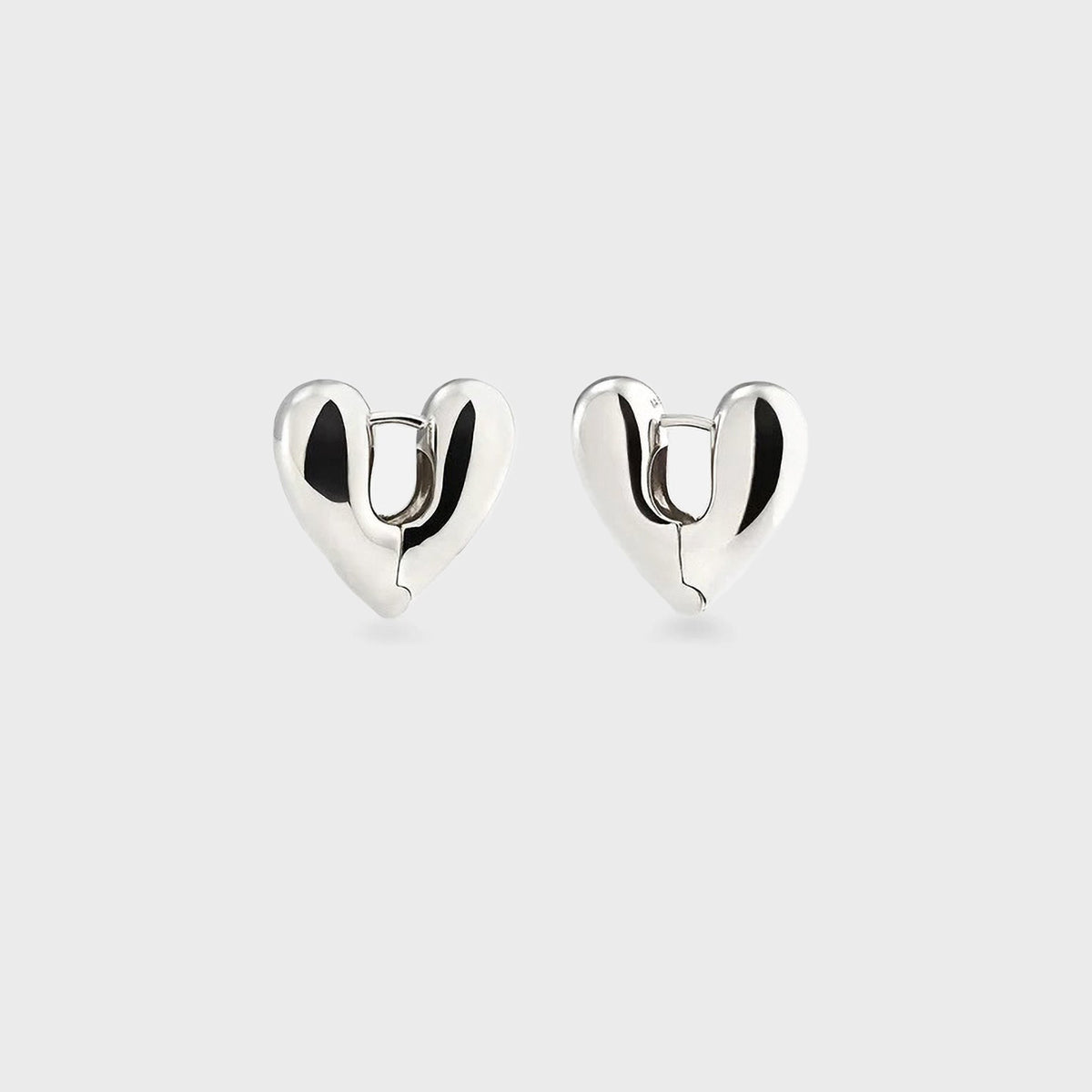 Annika Inez Small Heart Hoops - Silver