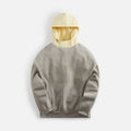Essentials Nylon Fleece Hoodie - Dark Heather Oatmeal / Garden Yellow