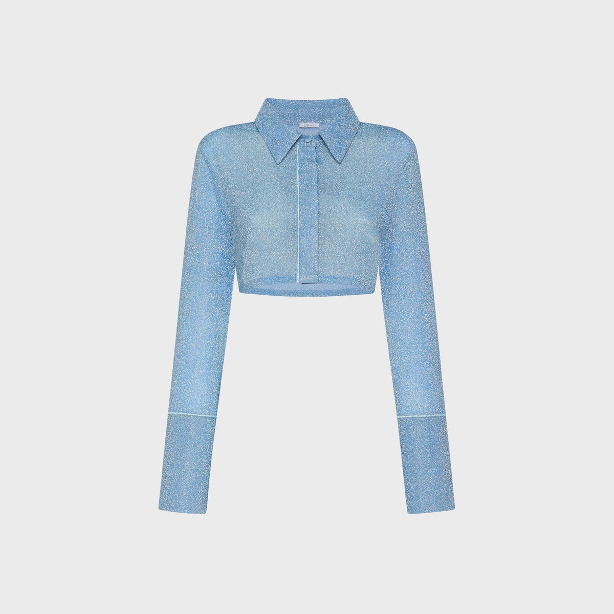 Oseree Lumiere Cropped Shirt - Crystal