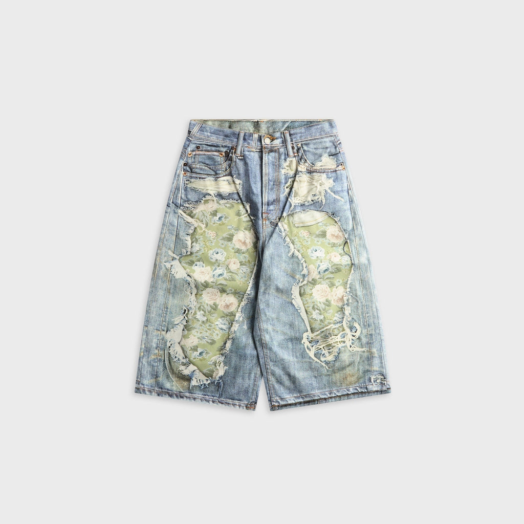 Acne Studios Trompe-l’œil Denim Short - Blue / Green