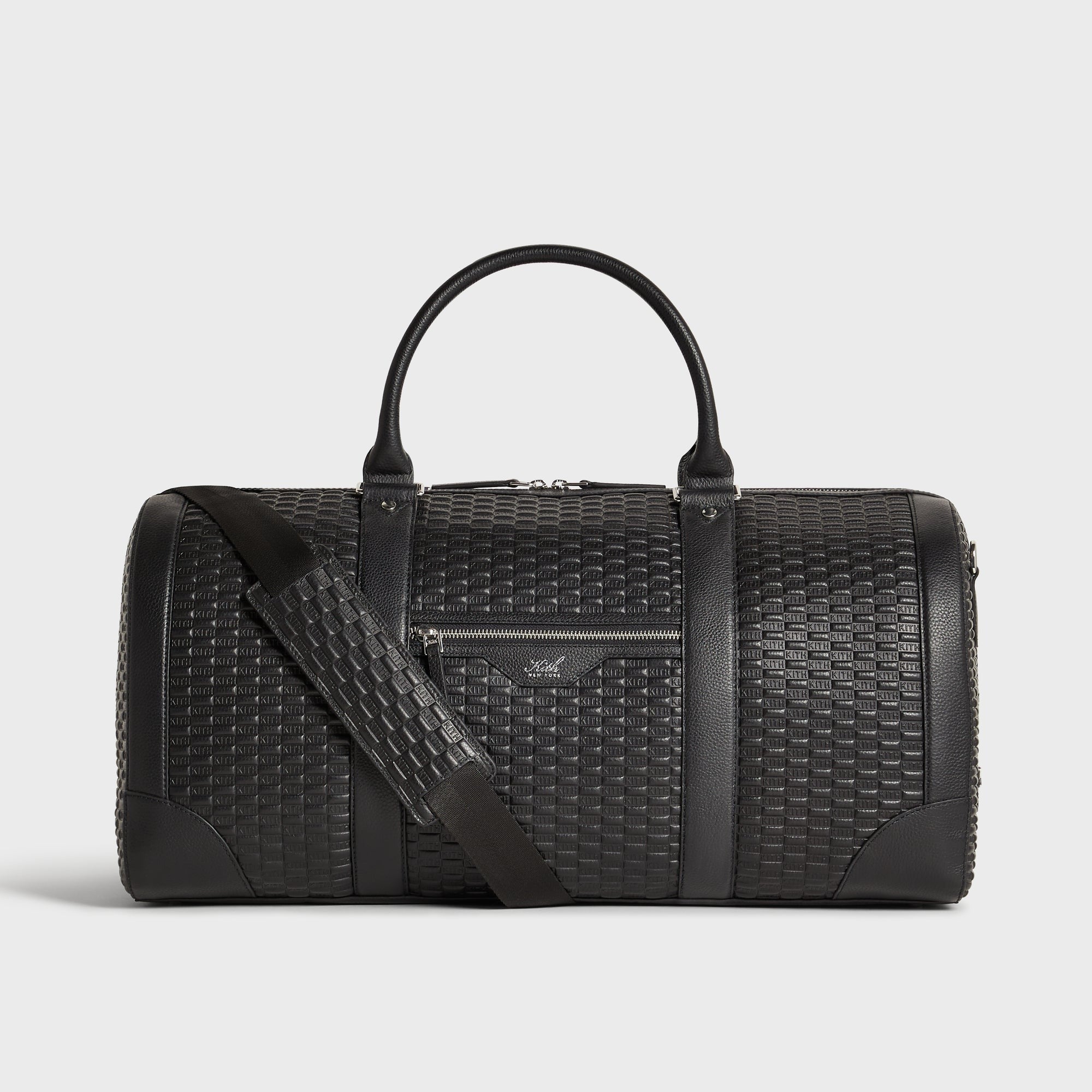 Kith Monogram Tumbled Leather Traveler K55 Duffle Bag - Black