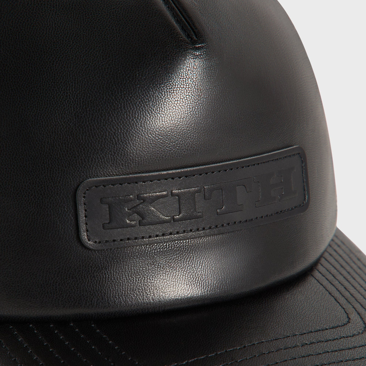 Kith Smooth Leather Nolan Trucker Hat - Black