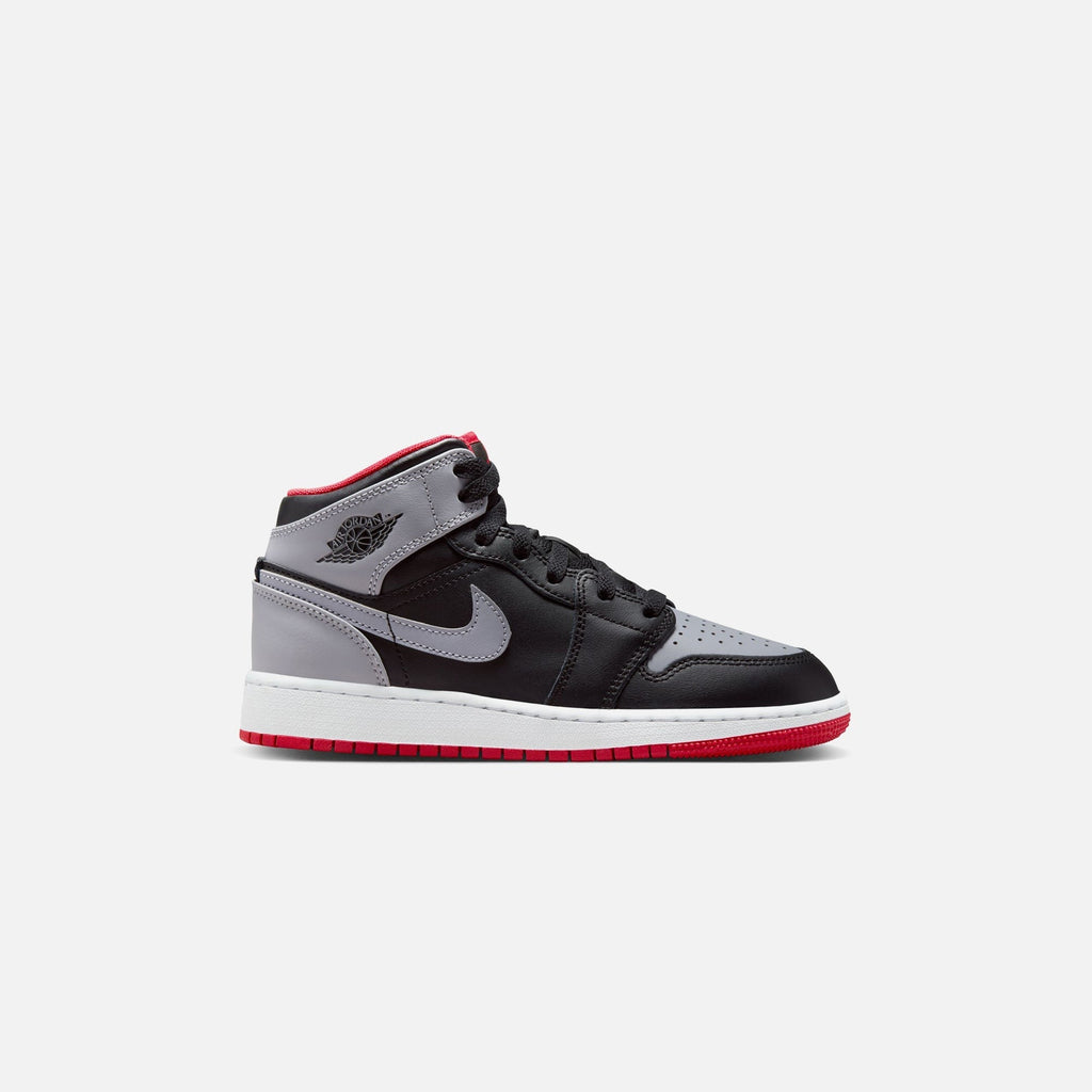 Jordan GS Air Jordan 1 Mid - Black / Cement Grey / Fire Red / White