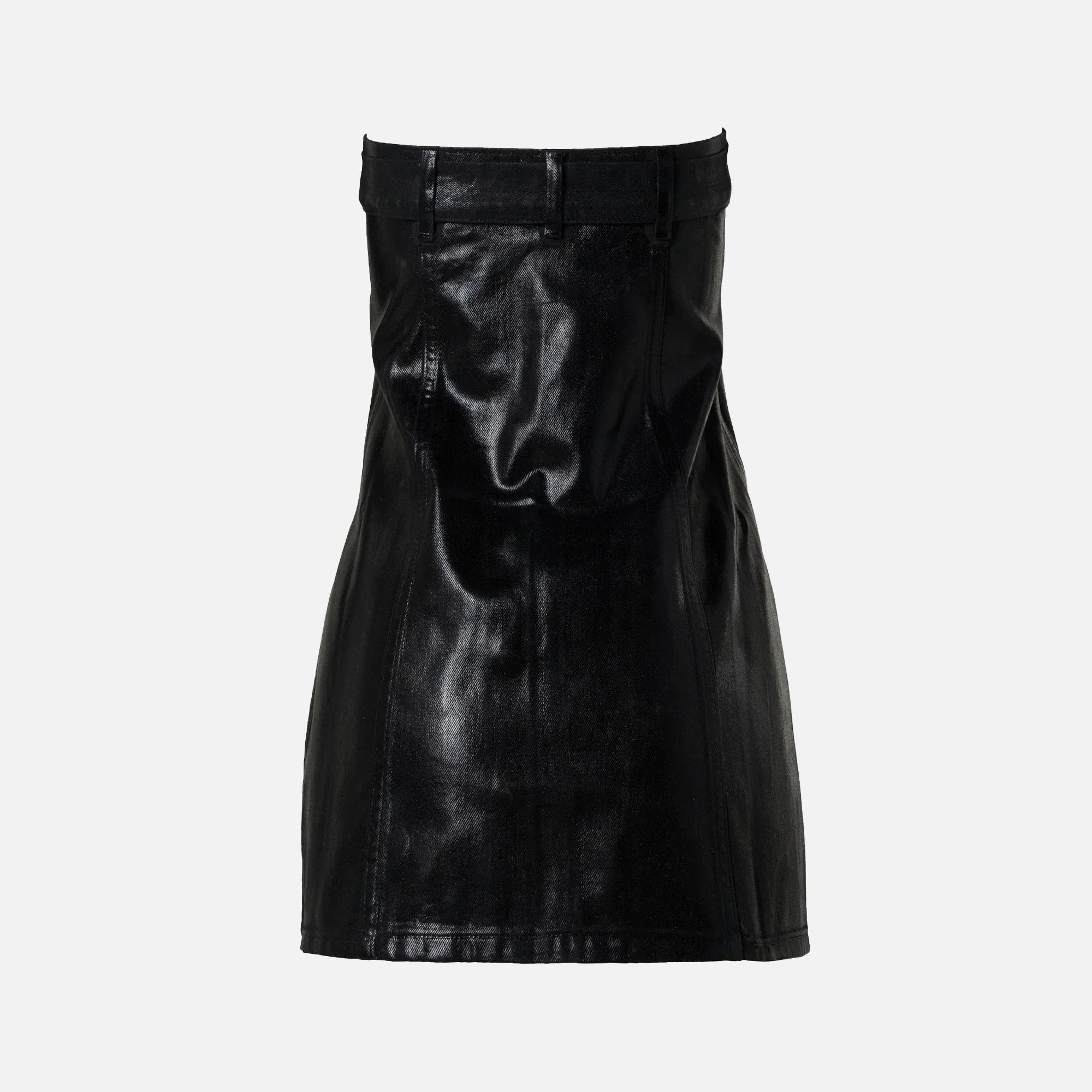 Ganni Foil Denim Corsage - Black