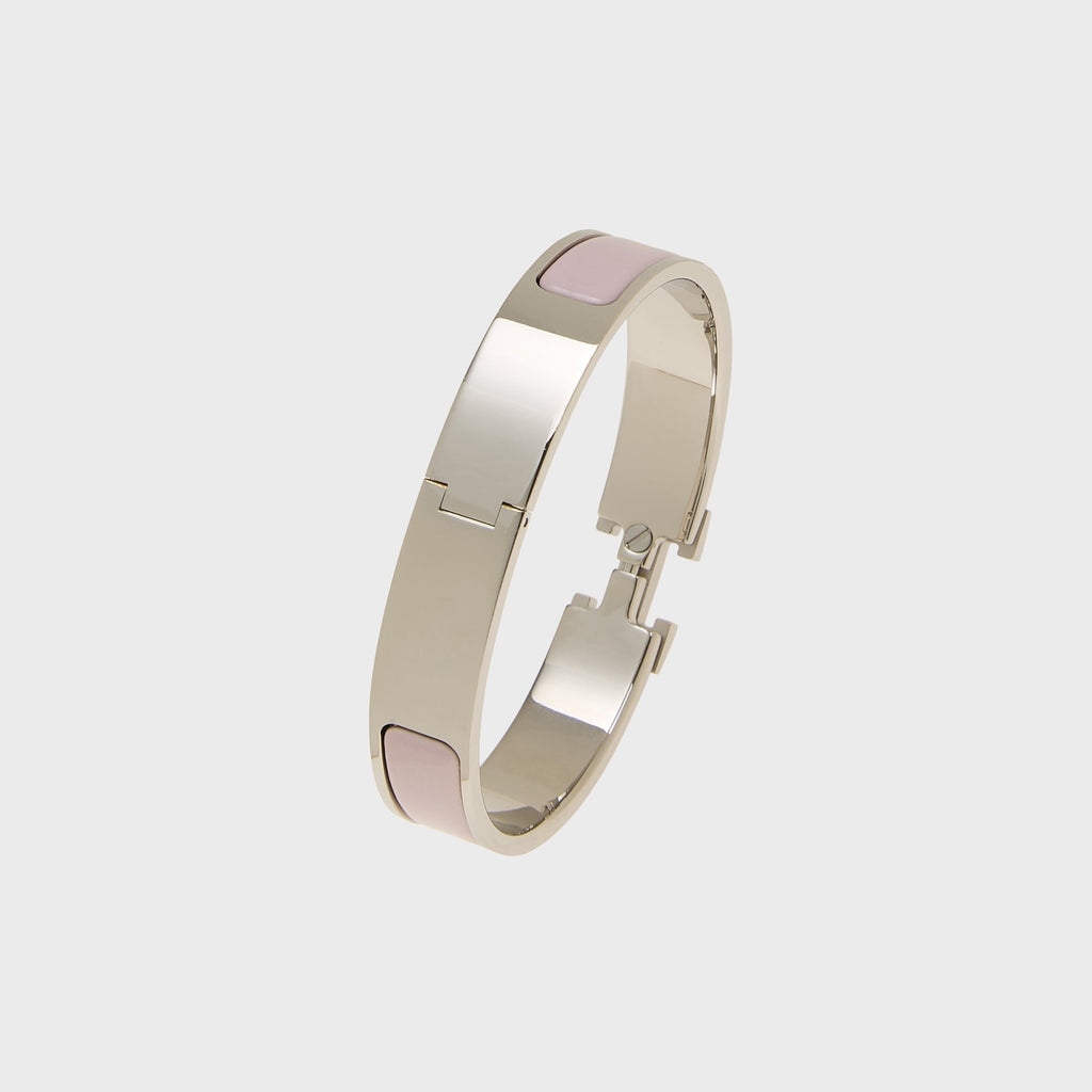 WGACA Hermes Pink Enamel Clic Clac 'H' Bracelet - Pink / Silver