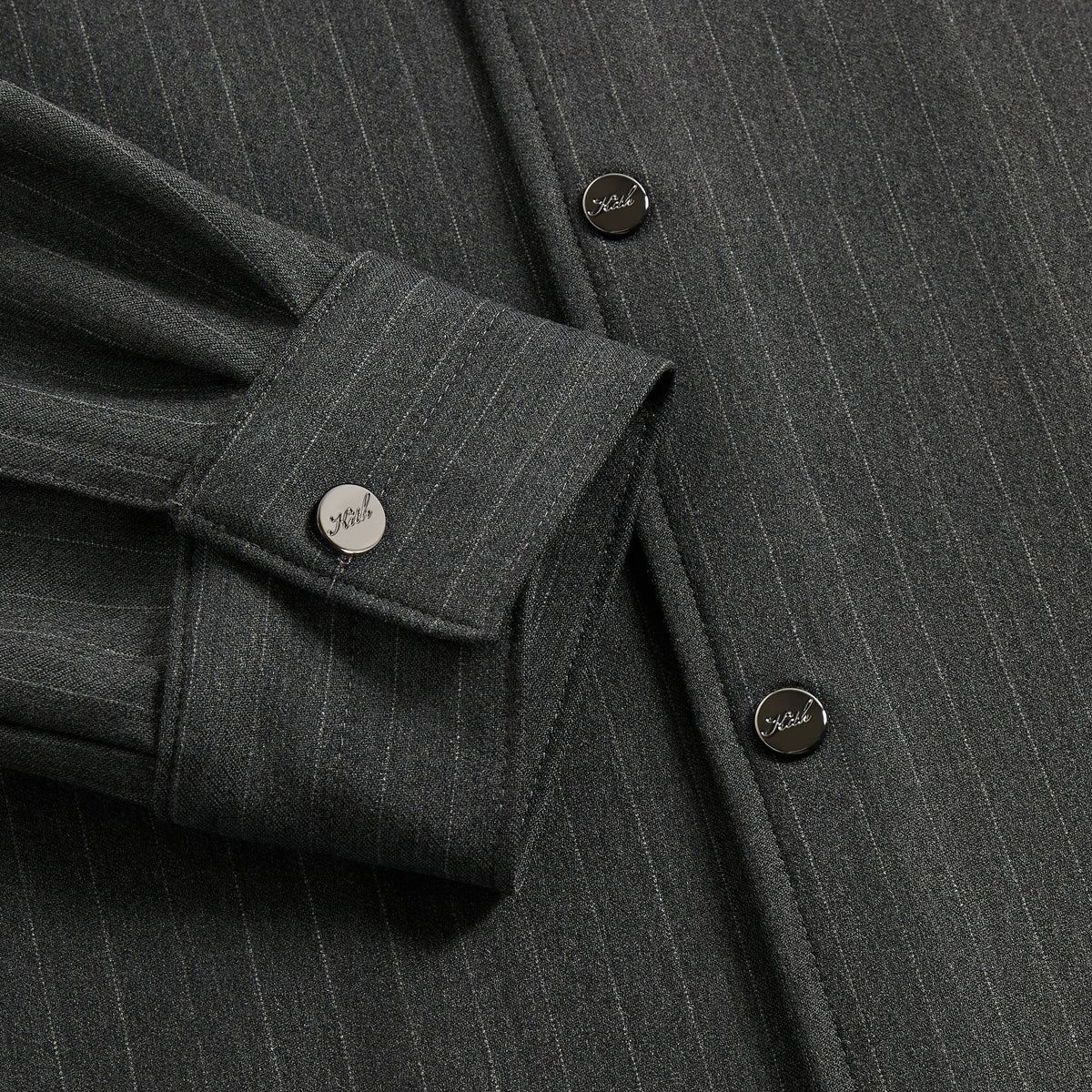 Kith Double Weave Montague Shirt - Dark Heather Grey
