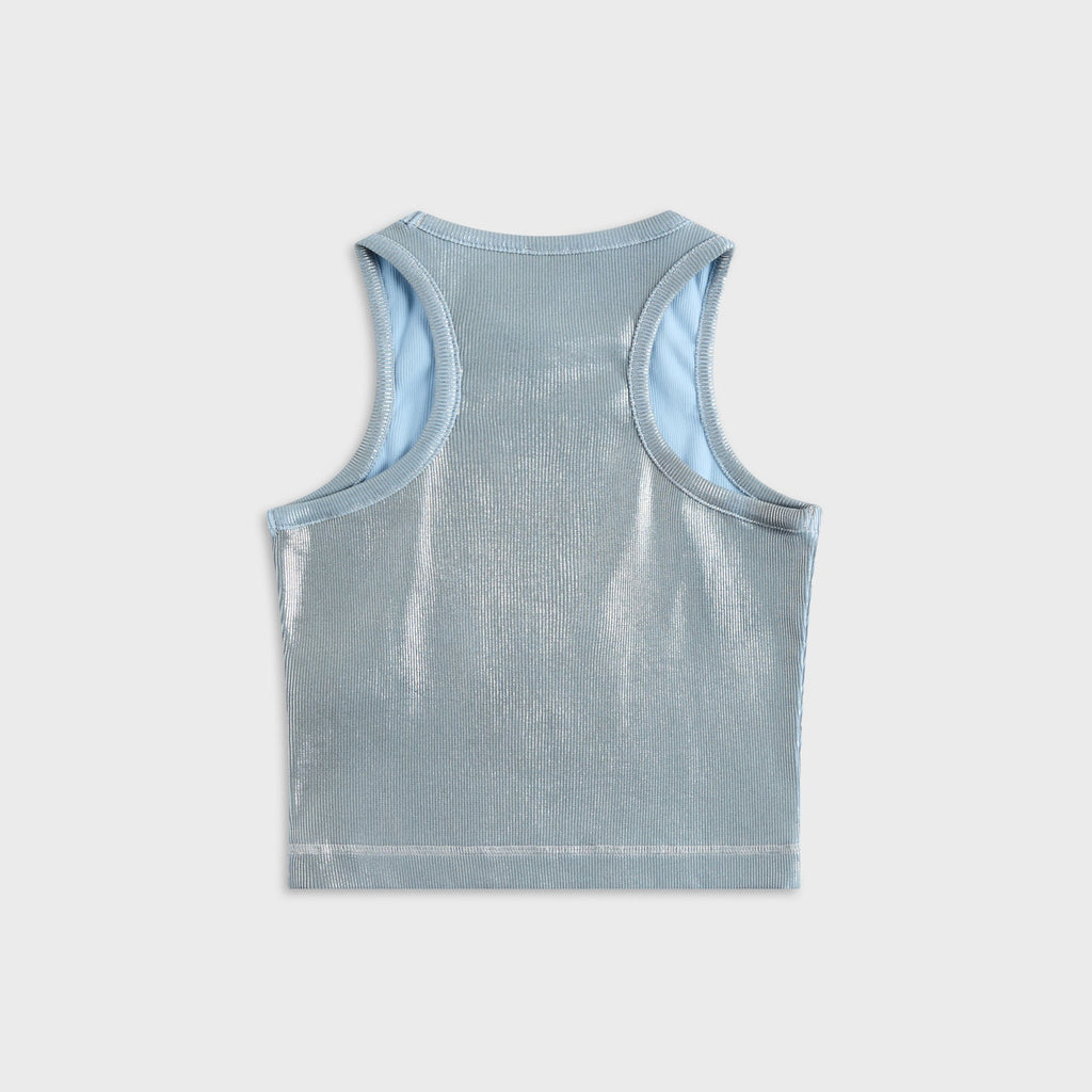 Casablanca Ribbed Silver Plated Tank Top - Silver / Blue