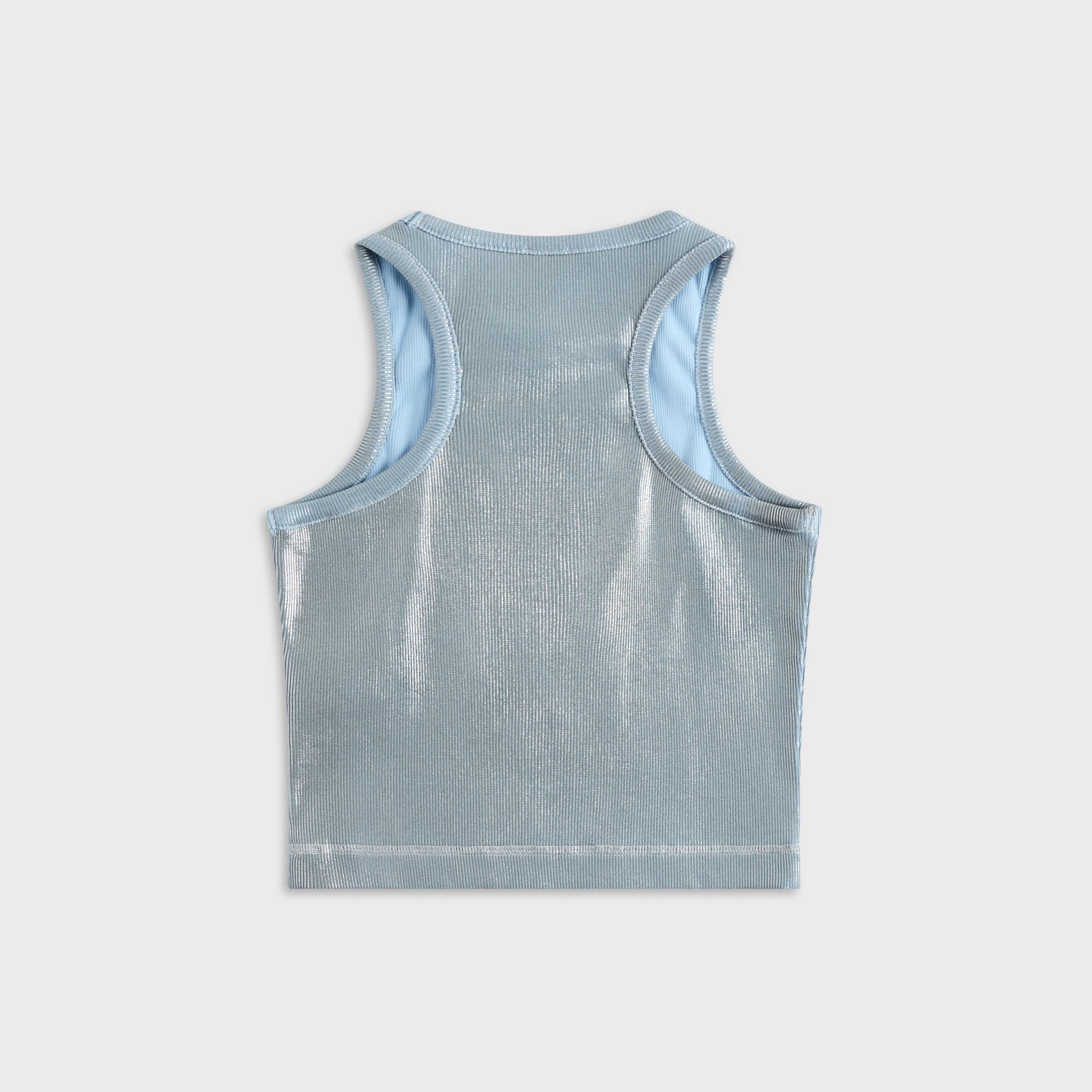 Casablanca Ribbed Silver Plated Tank Top - Silver / Blue