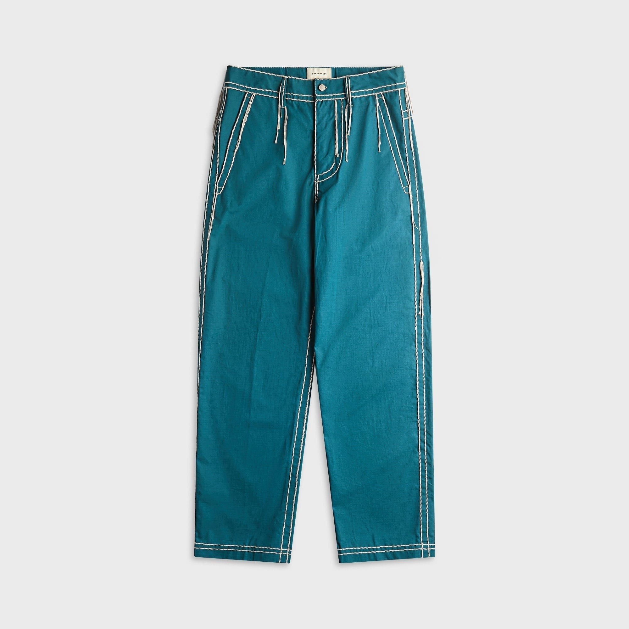 Craig Green Two Tone Embroidered Trouser - Blue / Grey