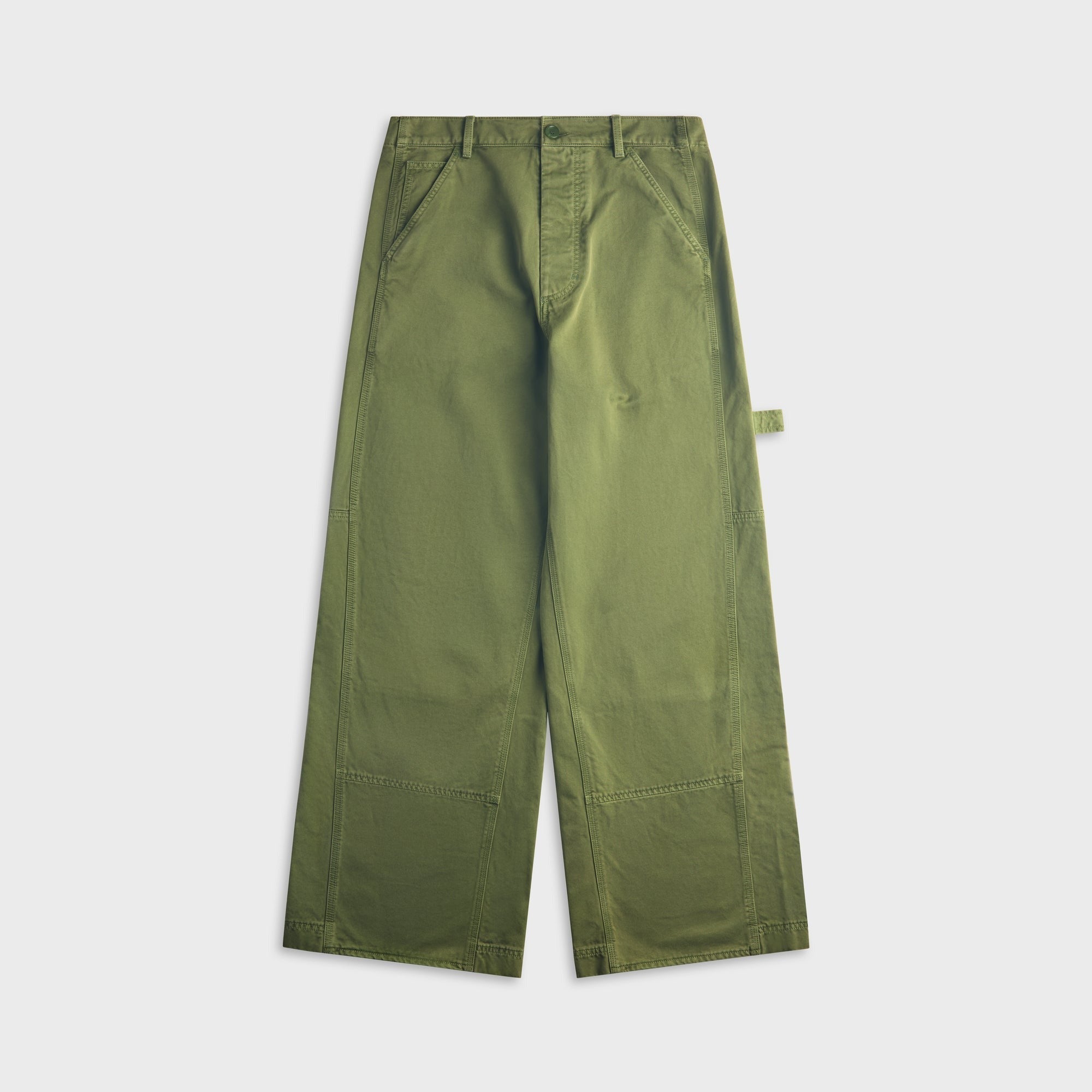 Marni Cotton Loose Workwear Trouser - Garden Green