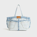 Alexander Wang Punch Denim Fray Tote Bag - Bleach Blue